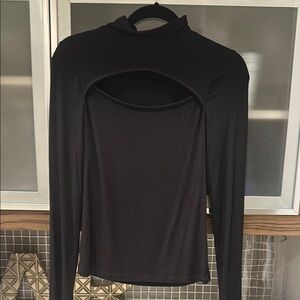 Z Supply Pandora Rib Cut Out Top, Black, M